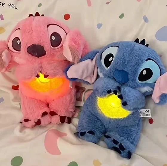 Disney Stitch & Angel Breathing Plush Toys – Soothing Light-Up Companions
