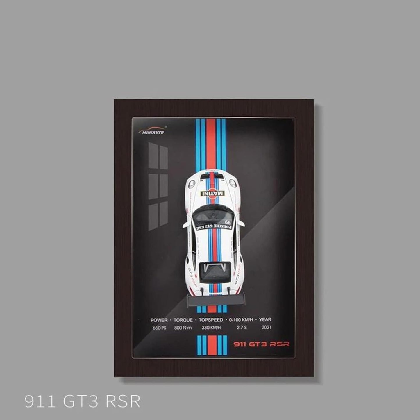 Wooden Frame with Removable Die-Cast Cars