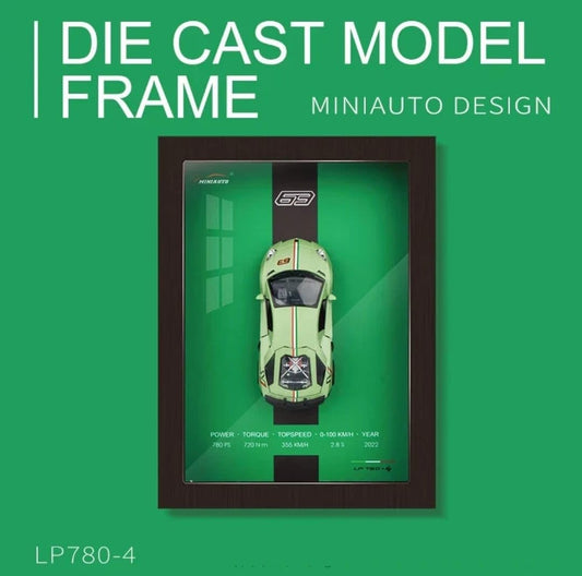 Wooden Frame with Removable Die-Cast Cars