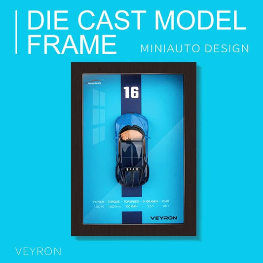 Wooden Frame with Removable Die-Cast Cars