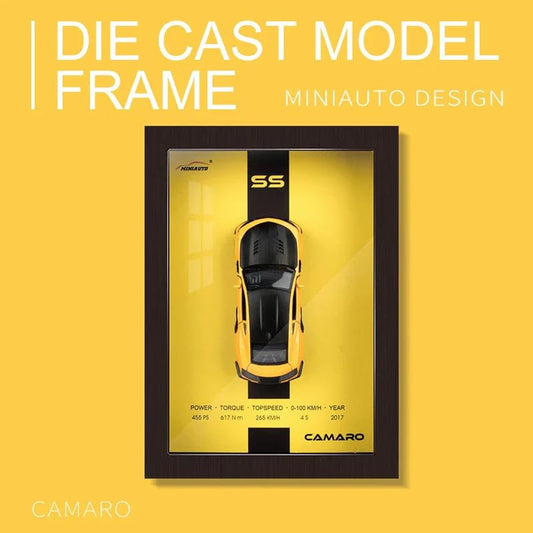 Wooden Frame with Removable Die-Cast Cars