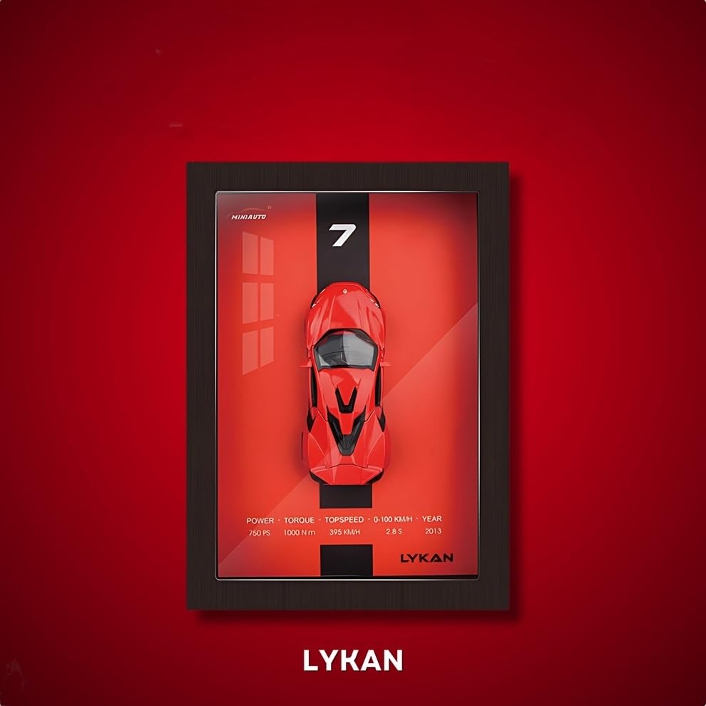 Wooden Frame with Removable Die-Cast Cars