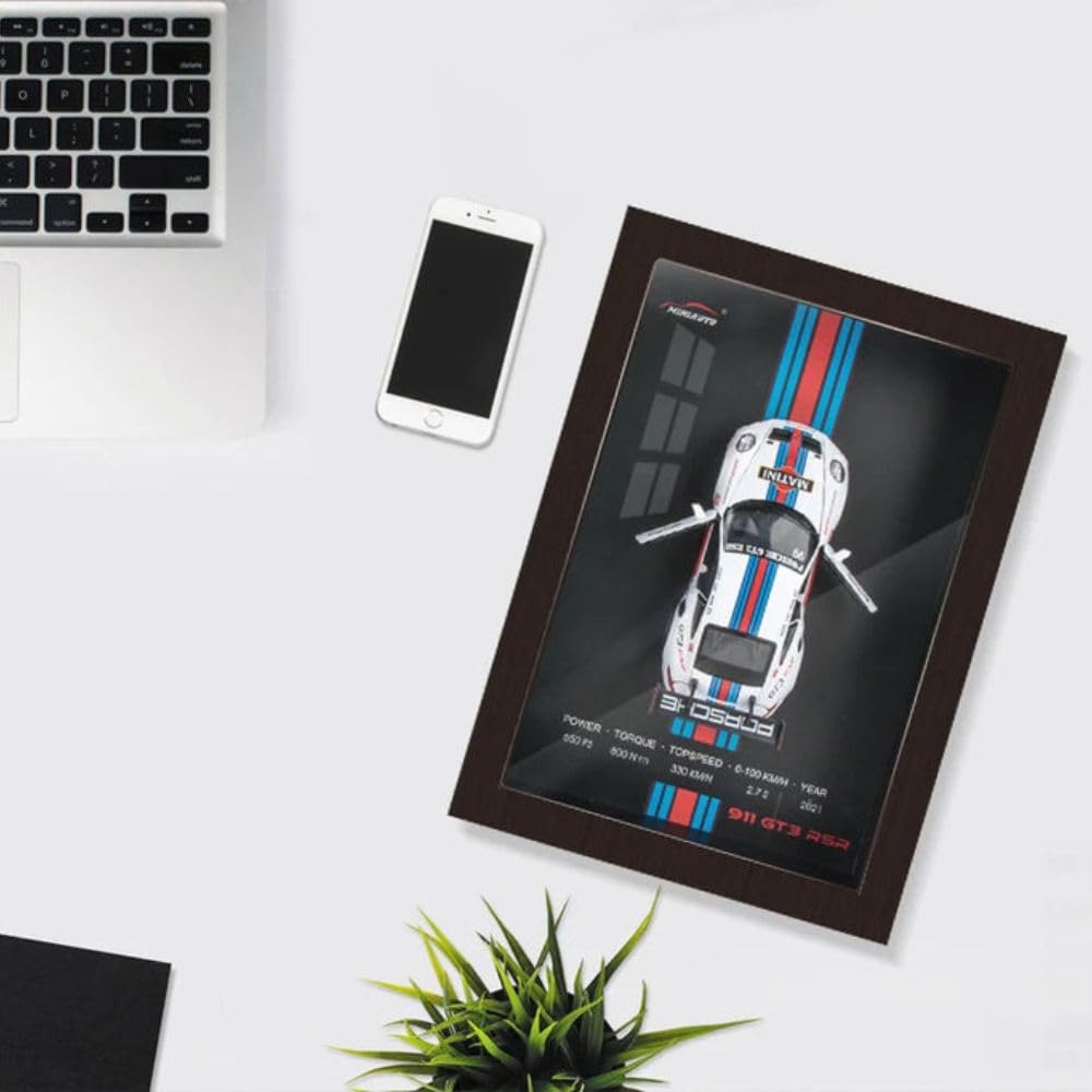 Wooden Frame with Removable Die-Cast Cars