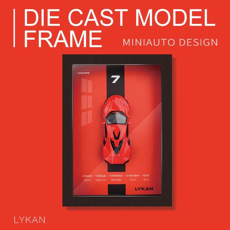 Wooden Frame with Removable Die-Cast Cars