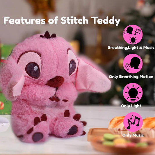 Disney Stitch & Angel Breathing Plush Toys – Soothing Light-Up Companions