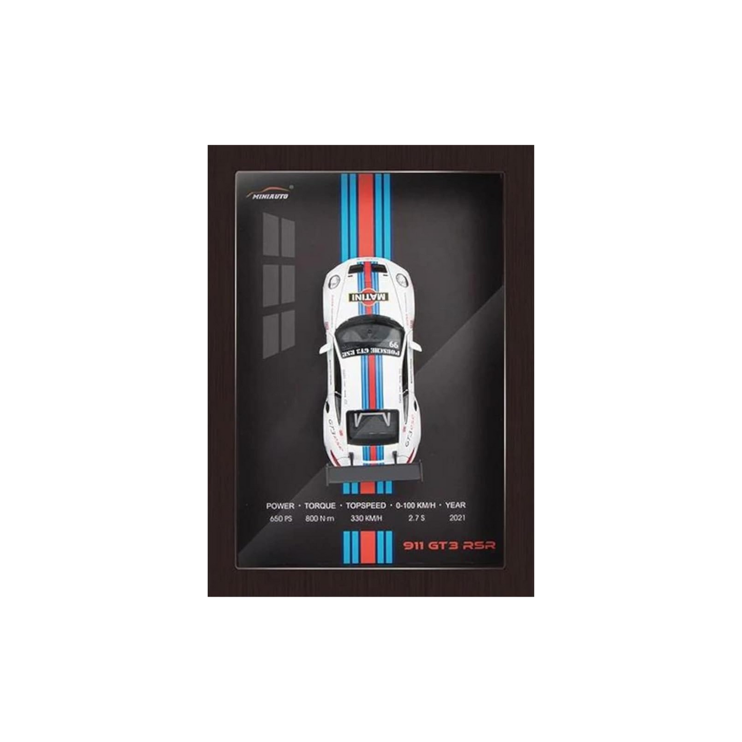 Wooden Frame with Removable Die-Cast Cars