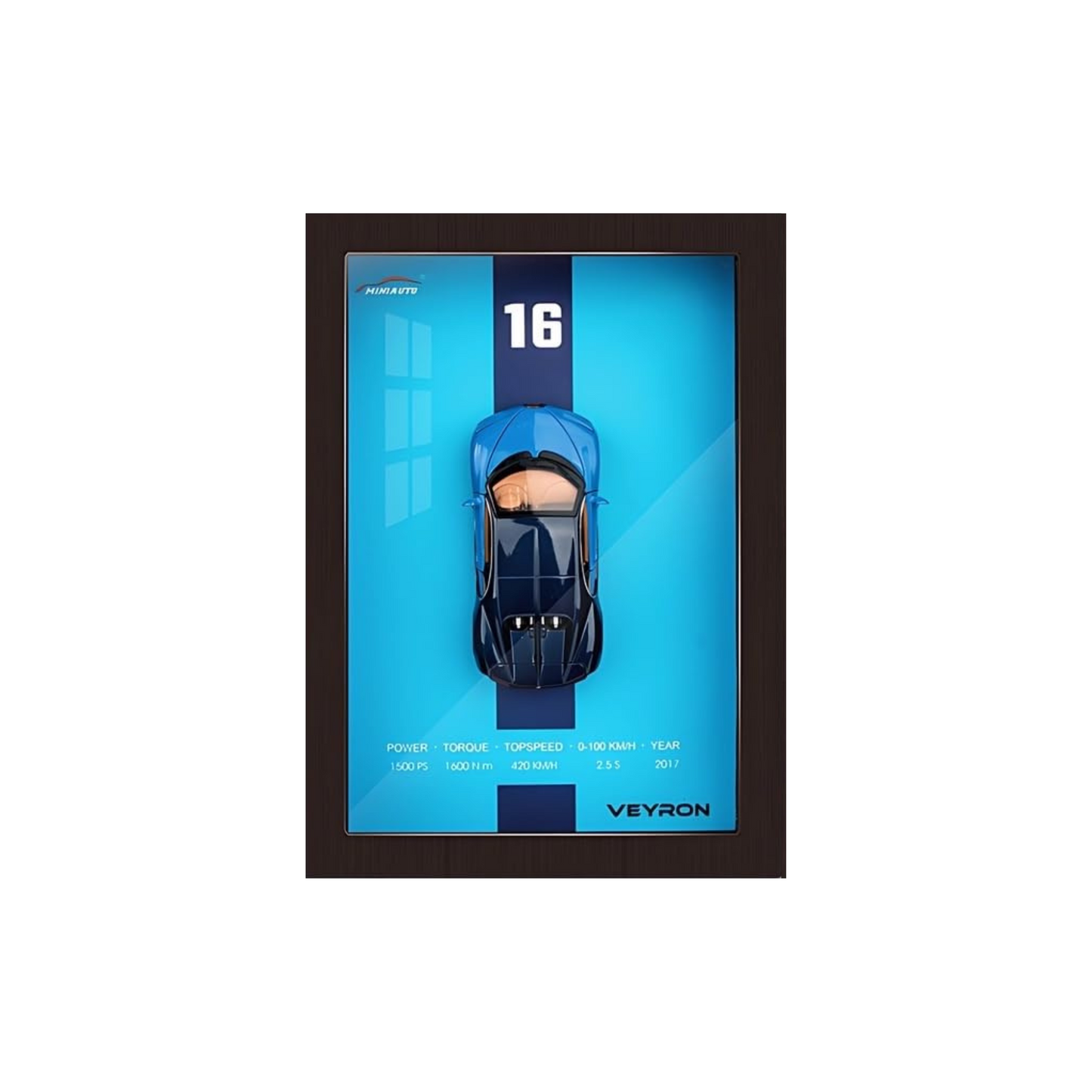 Wooden Frame with Removable Die-Cast Cars