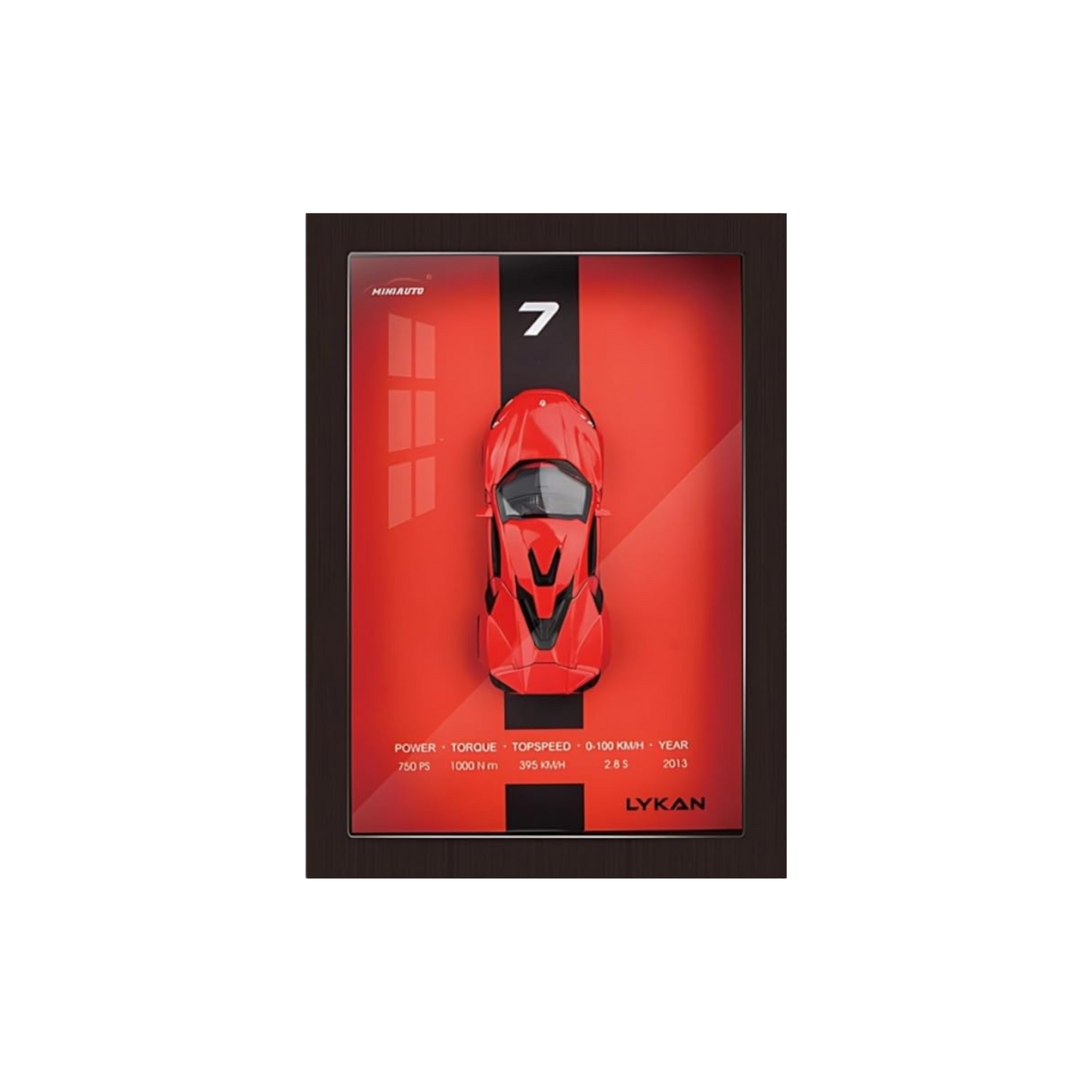 Wooden Frame with Removable Die-Cast Cars