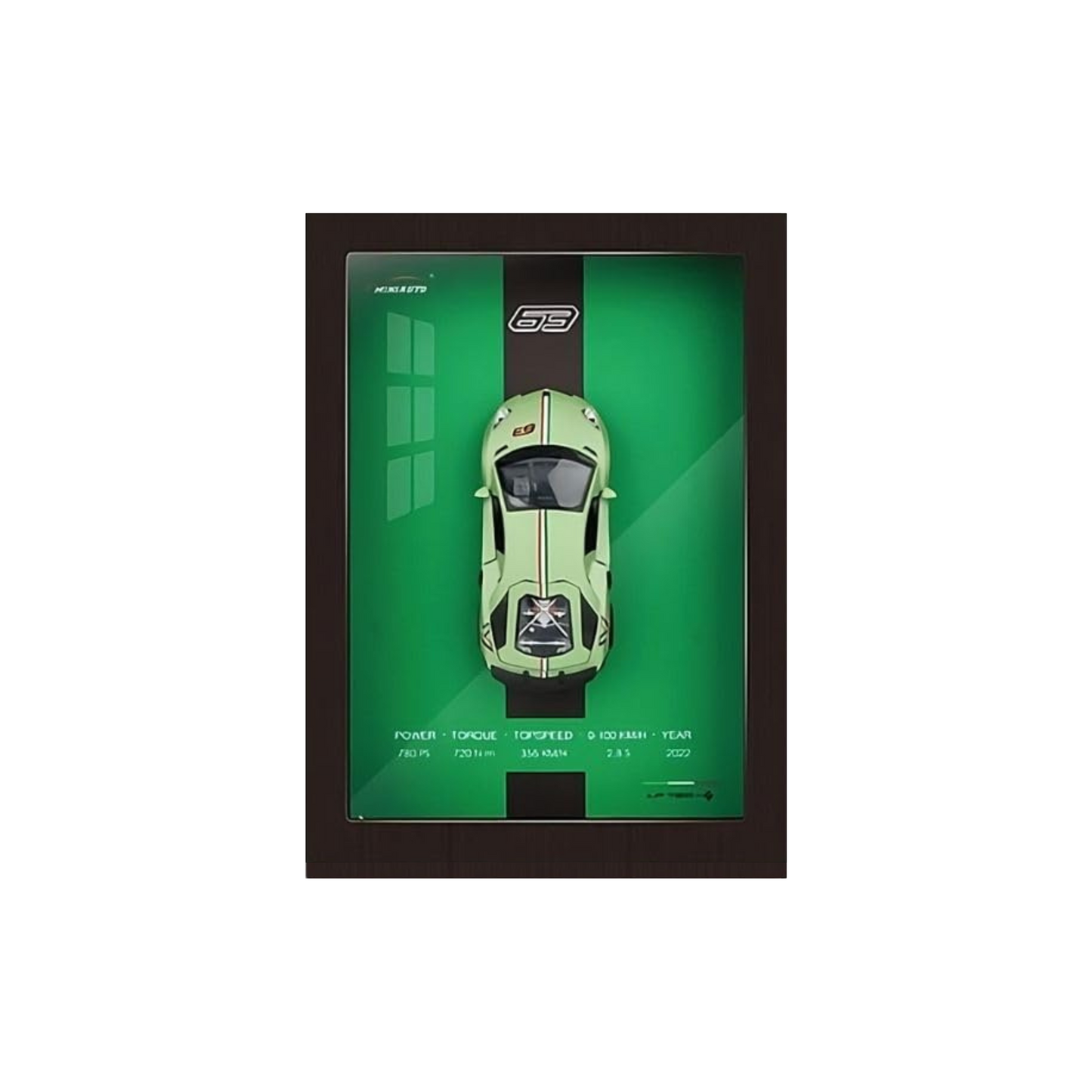 Wooden Frame with Removable Die-Cast Cars