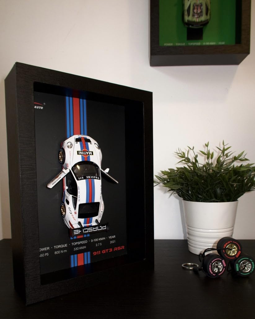 Wooden Frame with Removable Die-Cast Cars