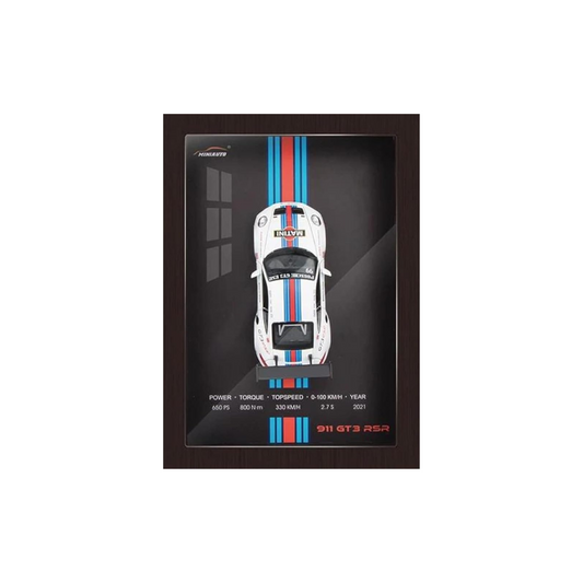 Wooden Frame with Removable Die-Cast Cars