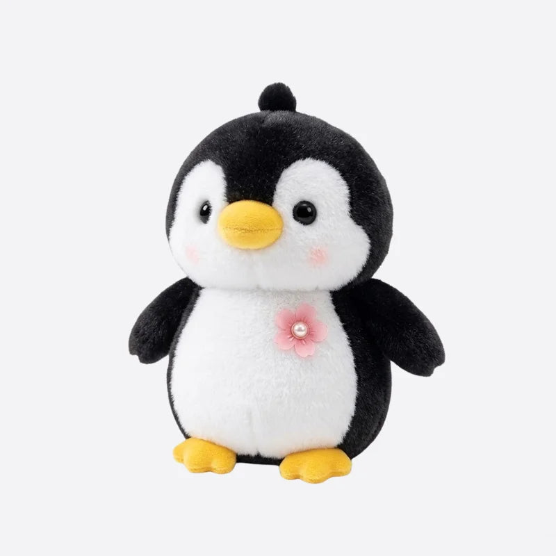Cute Penguin Plush Toy with Flower